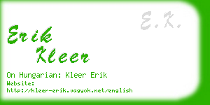 erik kleer business card